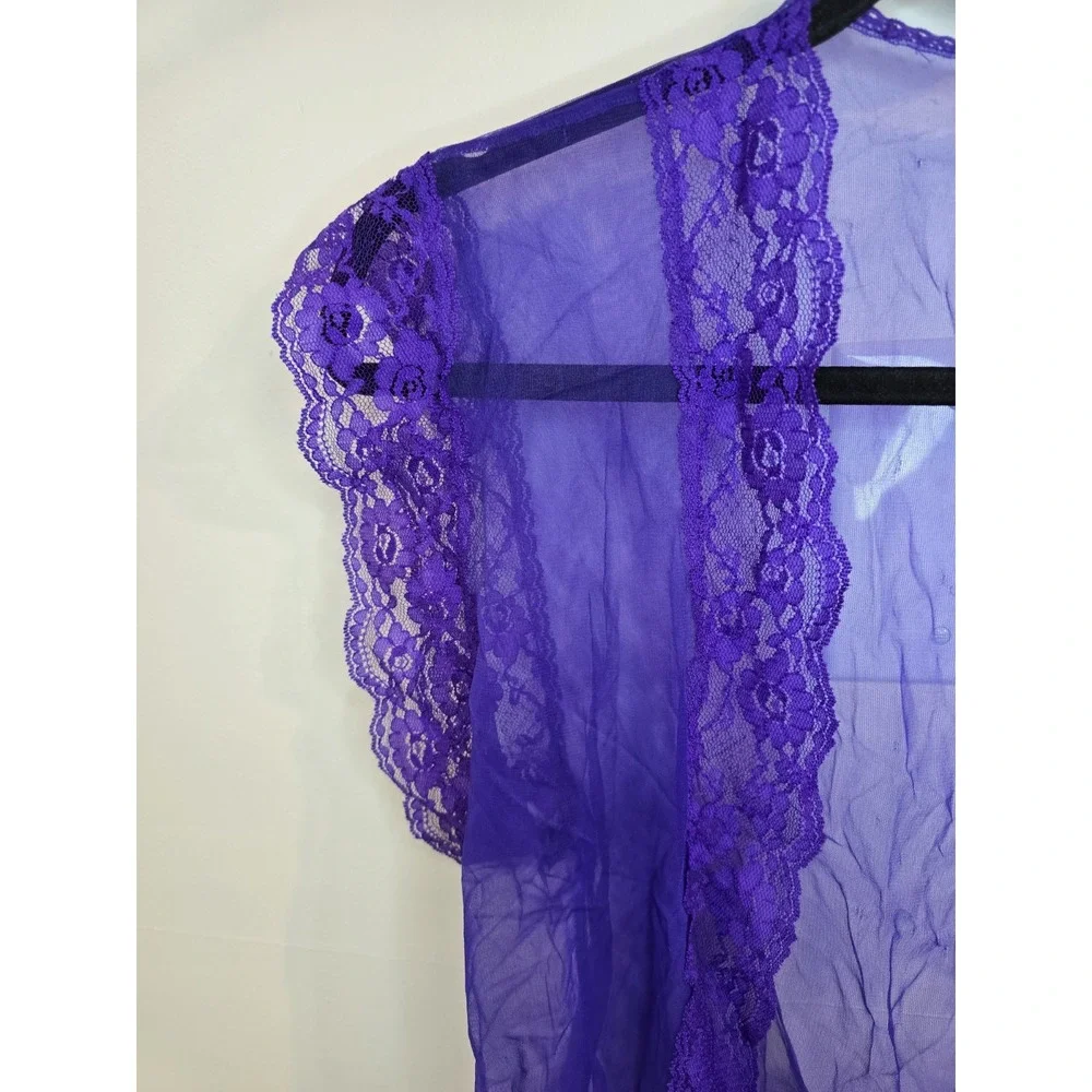 Vintage Y2K Women's Size Medium Purple Cardigan Lace Fairy‎ Coquette Soft Girl